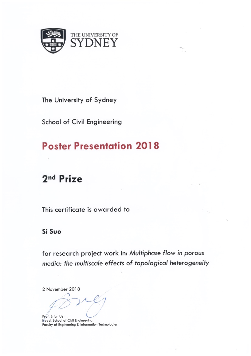 Congratulations to Si Suo for the poster award